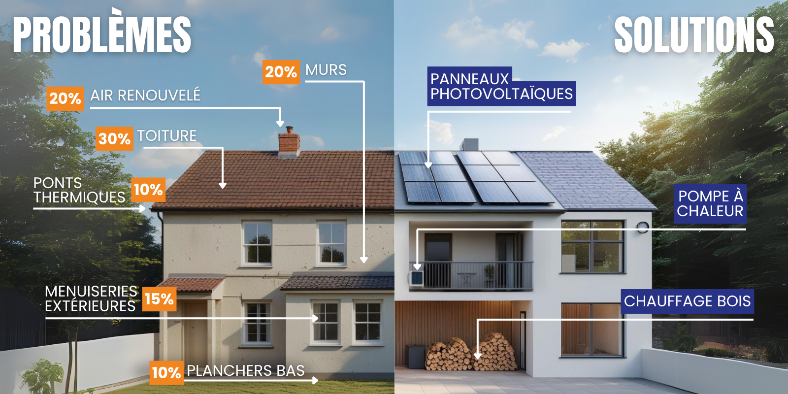 transition énergétique avec déperditions et solutions