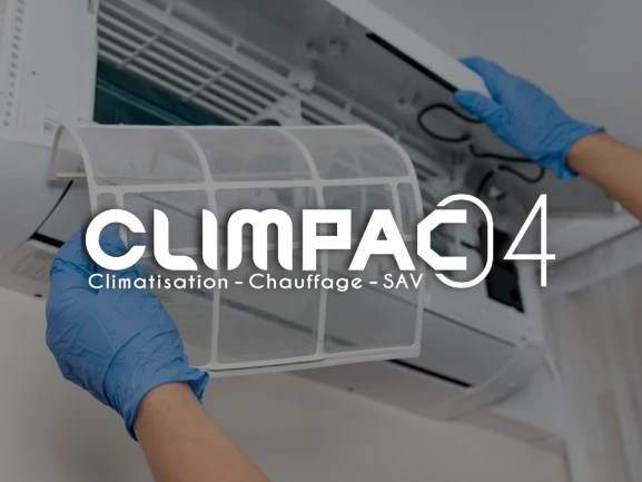 Logo Climpac, l’une des trois marques A2C dédiée aux solutions de chauffage, de confort thermique et aux installations photovoltaïques dans les Alpes, à Digne-les-Bains, Gap et Roquefort-les-Pins.